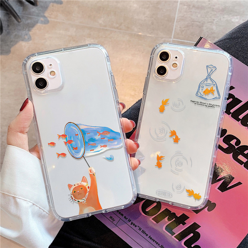 Lovely Fishes Clear Phone Case - đánh giá và giá Apple Iphone 15 Pro Max