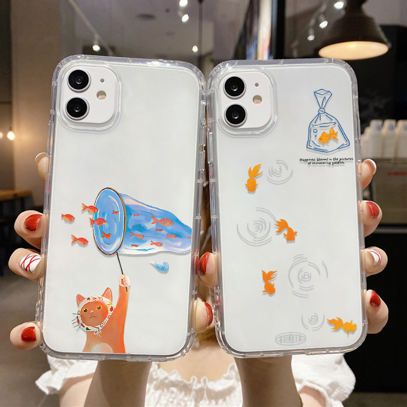 Lovely Fishes Clear Phone Case - đánh giá và giá Apple Iphone 15 Pro Max