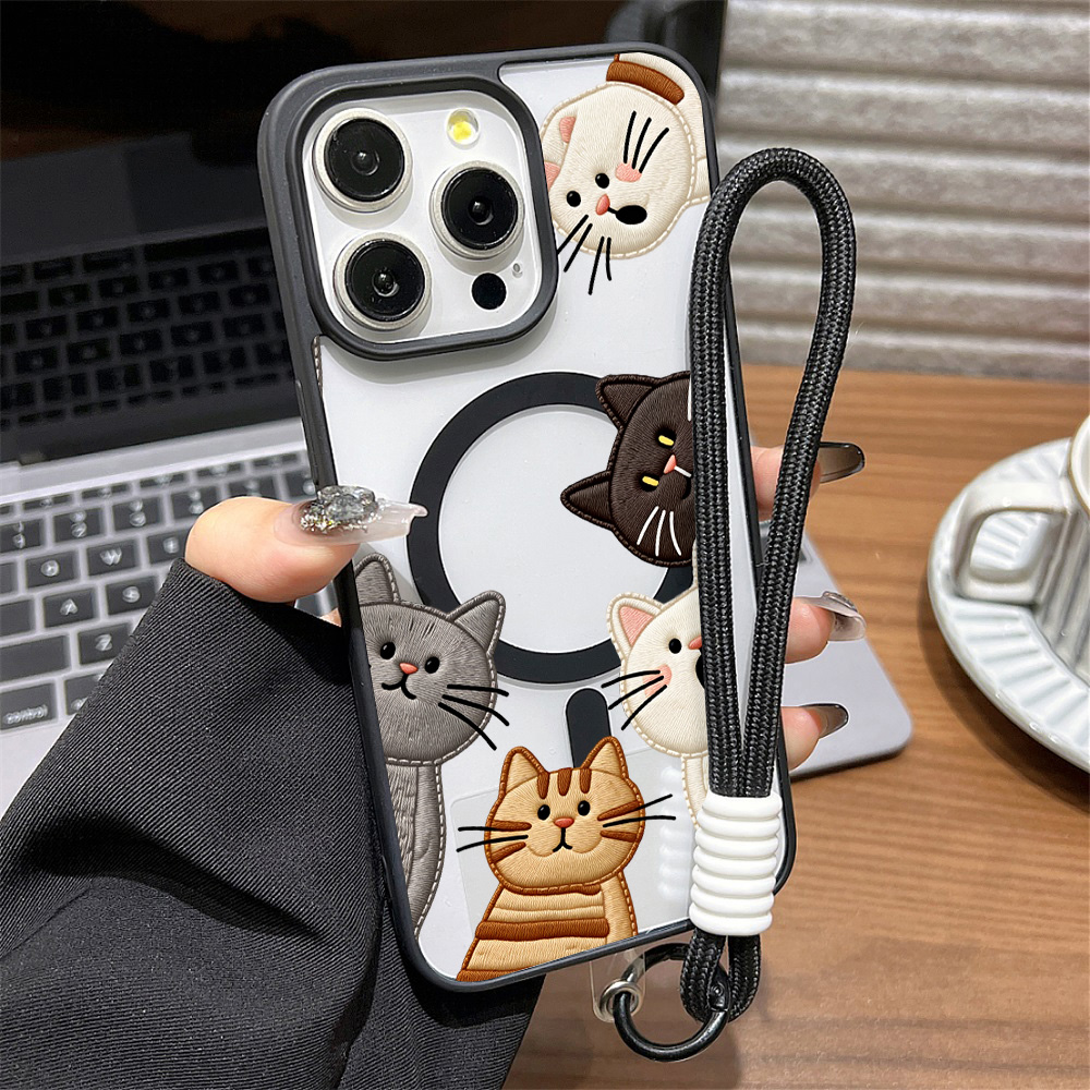 Cute Faux Embroidery Cat Phone - đánh giá và giá Apple Iphone 15 Pro Max