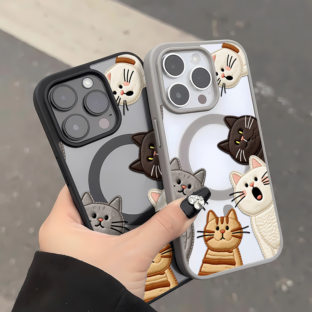 Cute Faux Embroidery Cat Phone - đánh giá và giá Apple Iphone 15 Pro Max